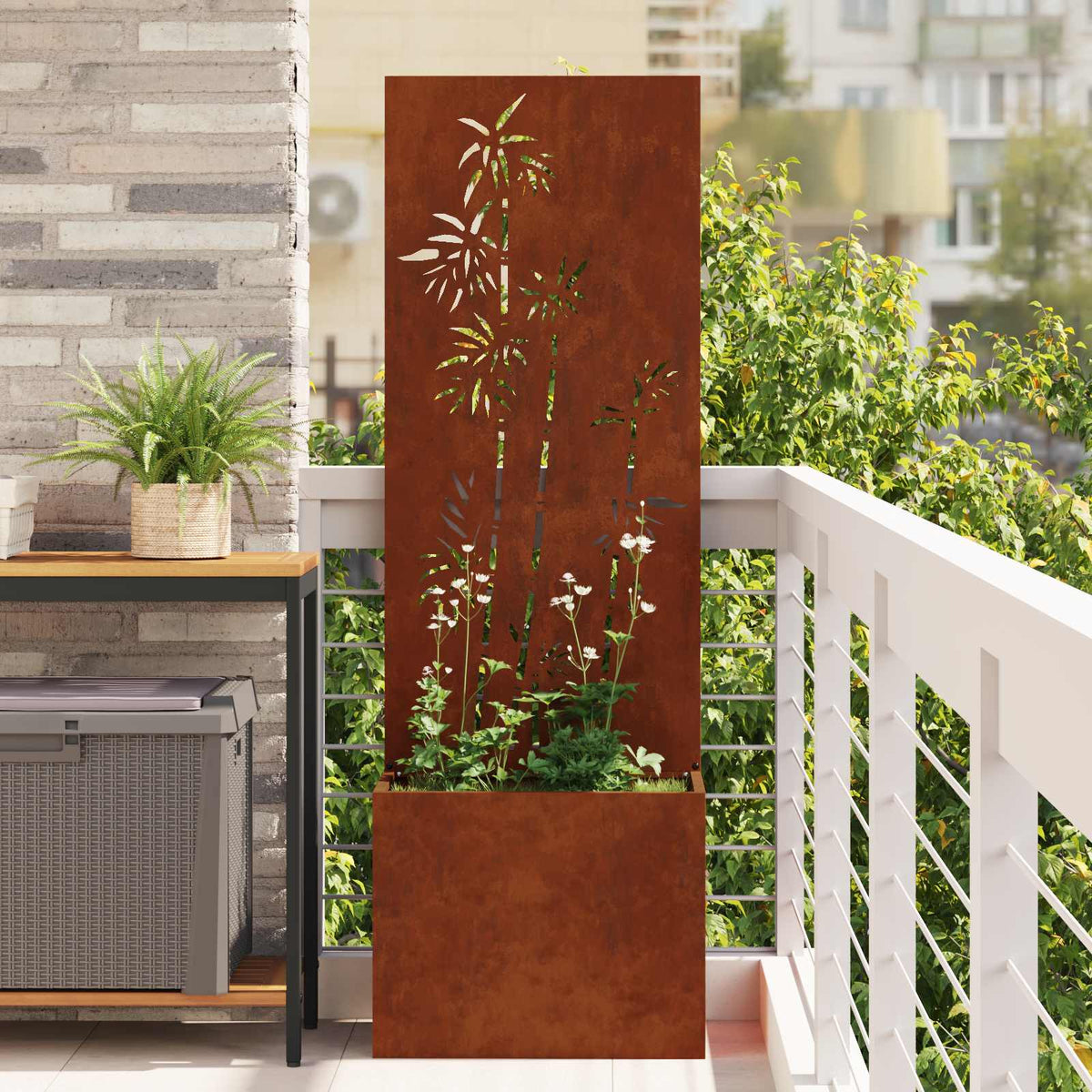 Garden Privacy Screen Rusty Weathering Steel
