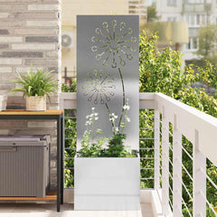 Garden Privacy Screen Sliver 50 x 32 x 150 cm Stainless Steel Dandelion
