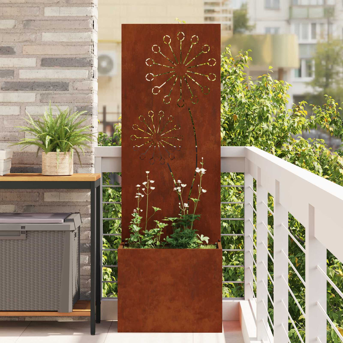 Garden Privacy Screen Rusty Weathering Steel