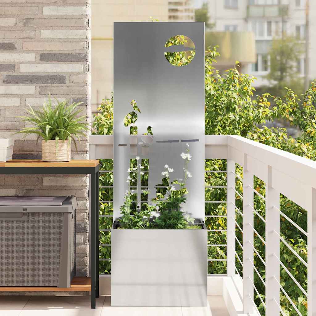 vidaXL Garden Privacy Screen Silver 50 x 32 x 150 cm Galvanised steel 1