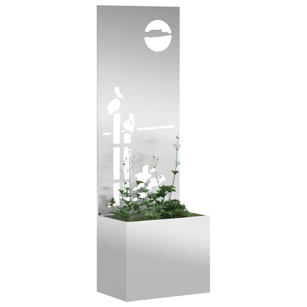 vidaXL Garden Privacy Screen Silver 50 x 32 x 150 cm Galvanised steel 3