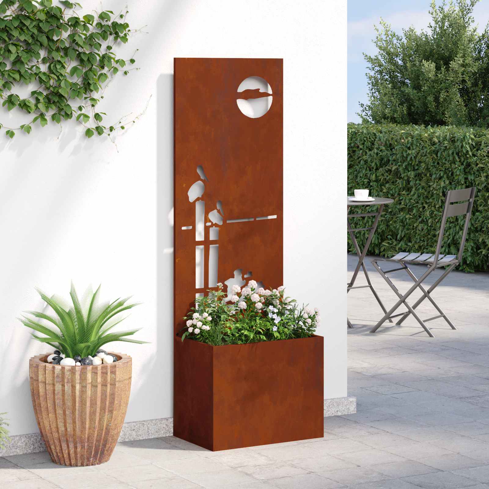 vidaXL Garden Privacy Screen Rusty 50 x 32 x 150 cm Weathering steel 4