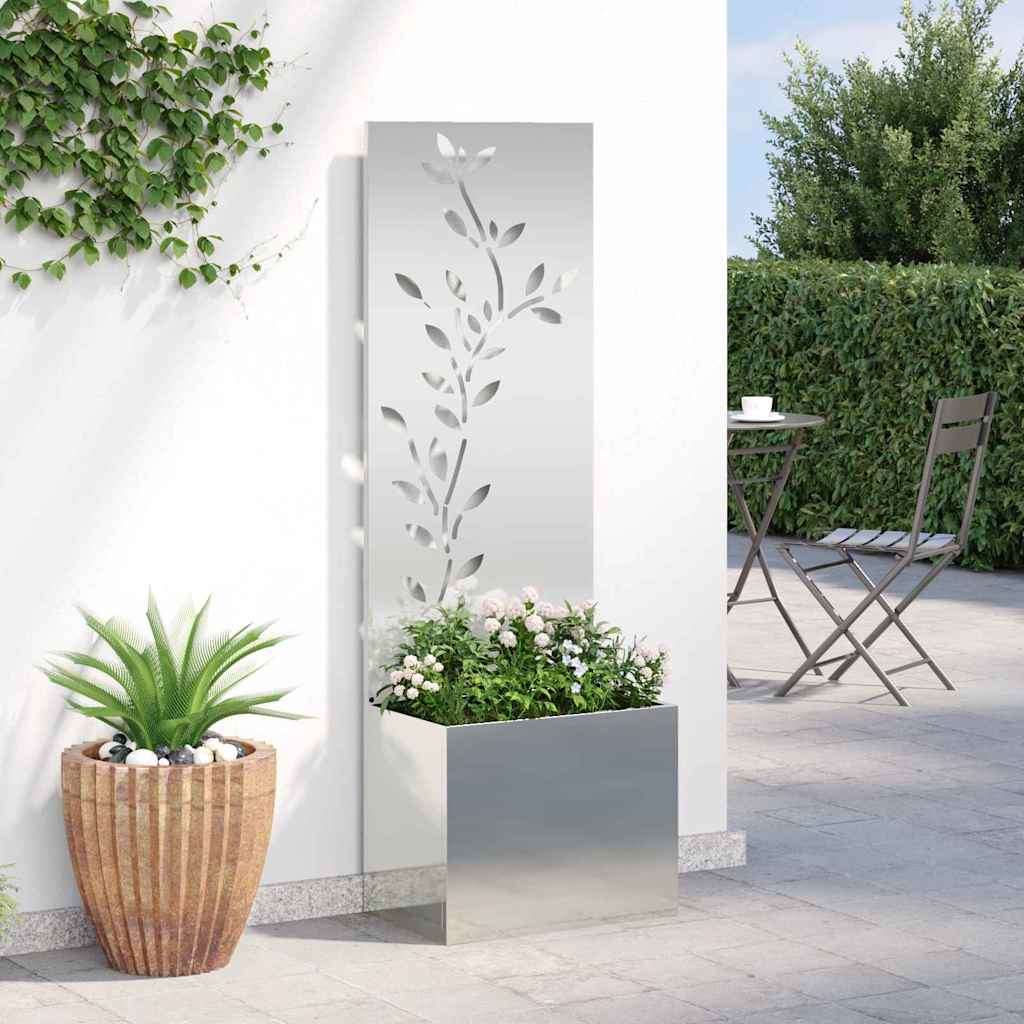 vidaXL Garden Privacy Screen Silver 50 x 32 x 150 cm Galvanised steel 4