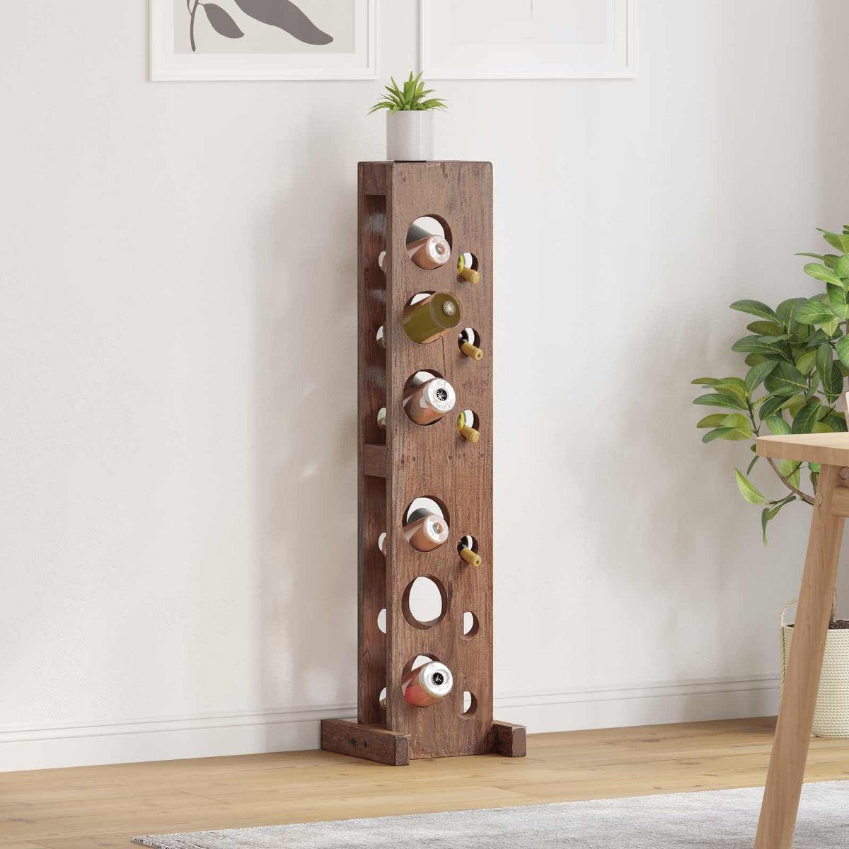 vidaXL Rack Brown 20 x 25 x 100 cm Solid Mahogany Wood 1