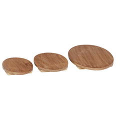 vidaXL Plant Stool 3 pcs Natural 29 x 29 x 3.5 cm Mahogany Wood 2