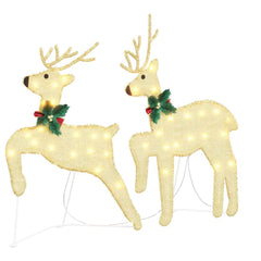 vidaXL LED Reindeers 5 pcs Gold 43 x 18 x 66 cm Fabric 4