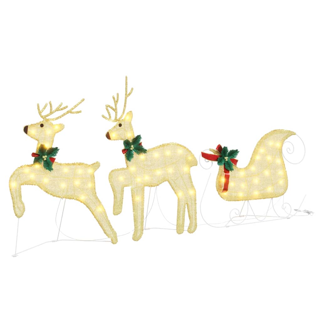 vidaXL LED Reindeers 5 pcs Gold 43 x 18 x 66 cm Fabric 5