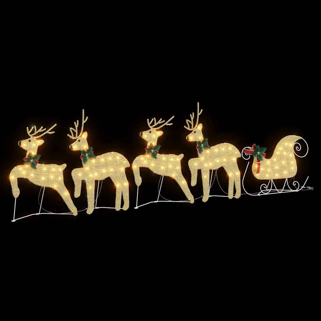 vidaXL LED Reindeers 5 pcs Gold 43 x 18 x 66 cm Fabric 6