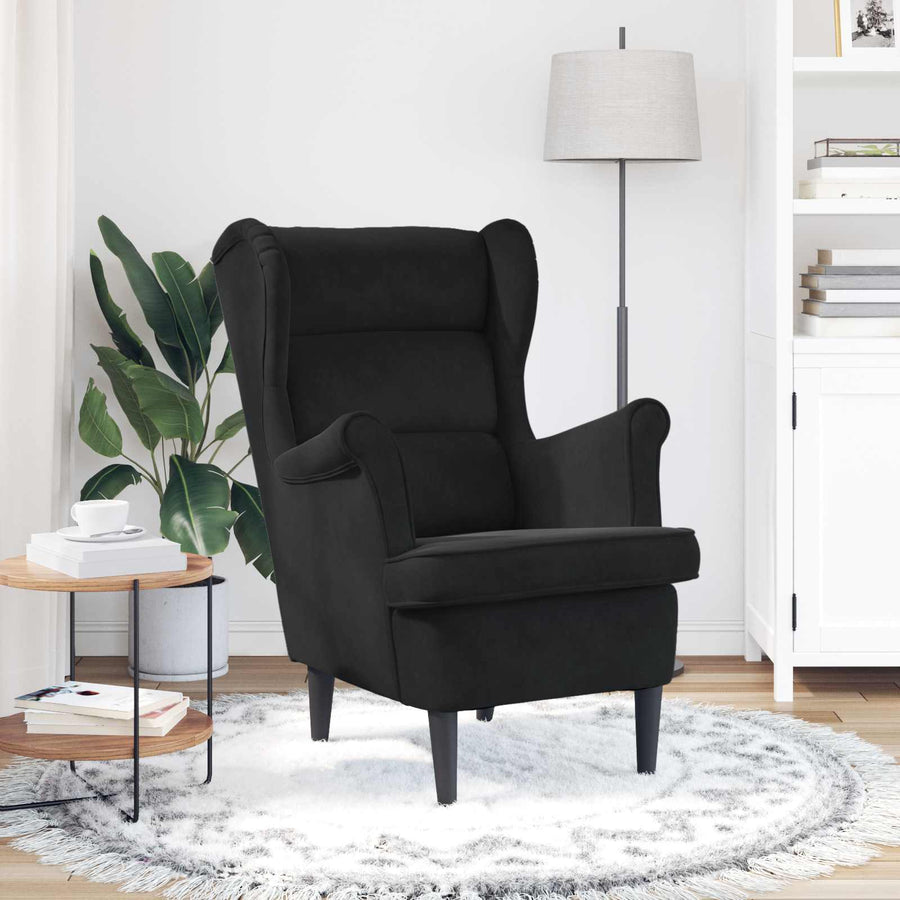 Armchair Velvet Black