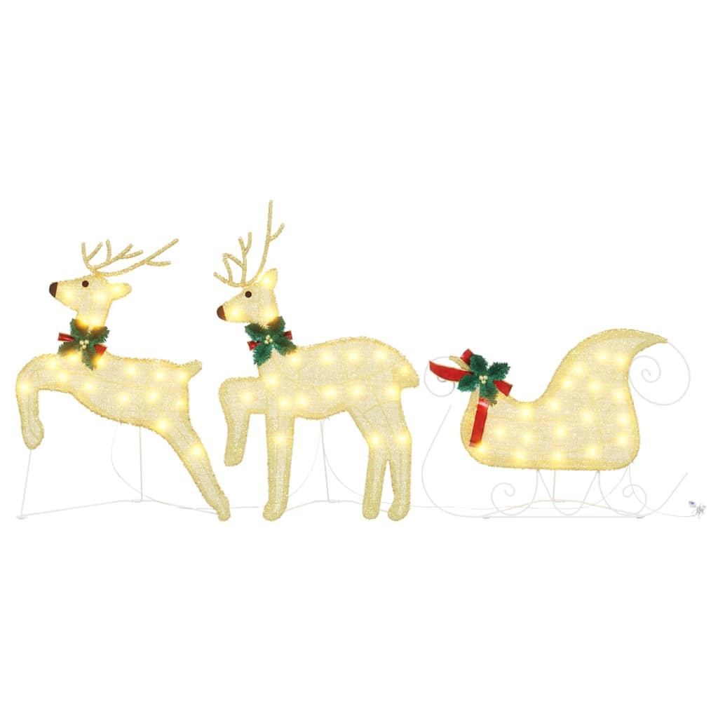 vidaXL LED Reindeers 3 pcs Warm White 43 x 18 x 66 cm Fabric 4