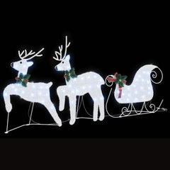 vidaXL LED Reindeers 3 pcs Cold White 43 x 18 x 66 cm Fabric 5