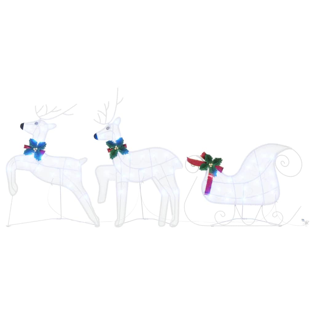 vidaXL LED Reindeers 3 pcs Cold White 43 x 18 x 66 cm Fabric 4