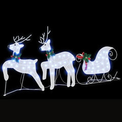 vidaXL LED Reindeers 3 pcs Cold White 43 x 18 x 66 cm Fabric 5