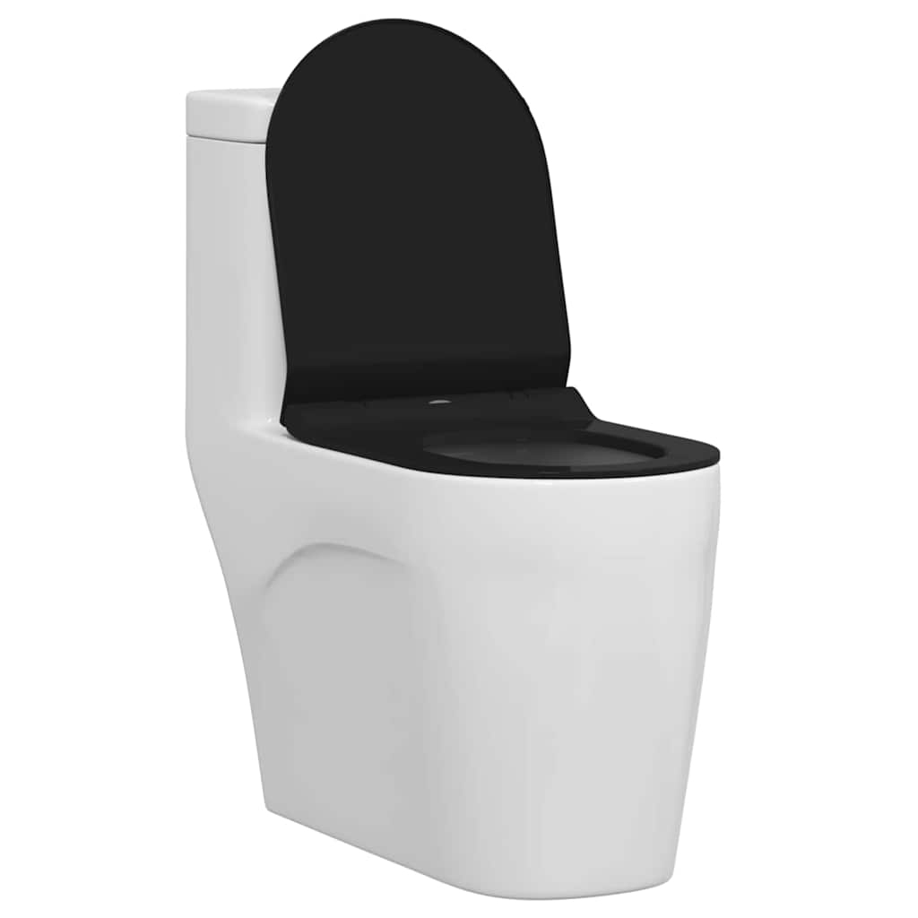 vidaXL Toilet Seat Adjustable Black 50 x 36.5 x 5 cm Polypropylene 3