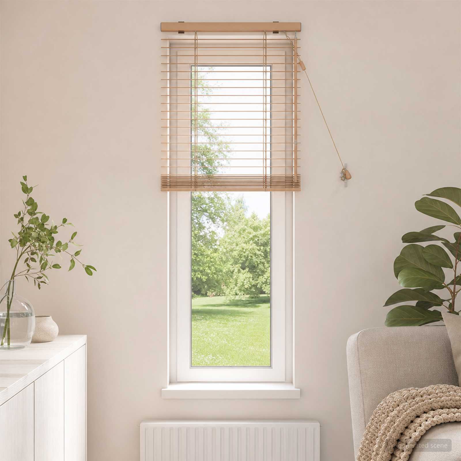 vidaXL Venetian Blind Oak Look 65 x 160 cm 35 mm Solid Paulownia Wood 1