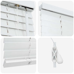 vidaXL Venetian Blind White 75 x 130 cm 35 mm Solid Paulownia Wood 5