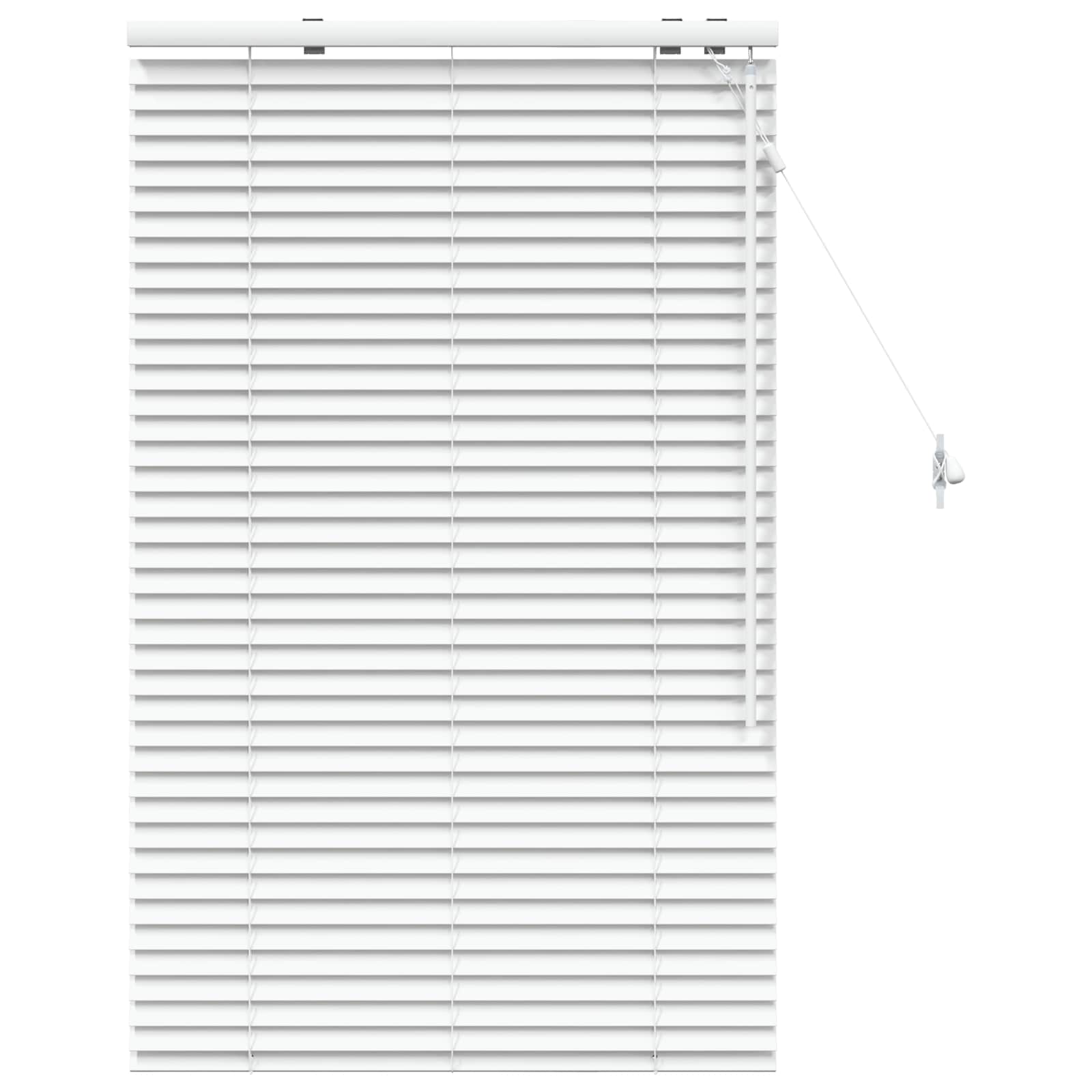 vidaXL Venetian Blind White 75 x 130 cm 35 mm Solid Paulownia Wood 2