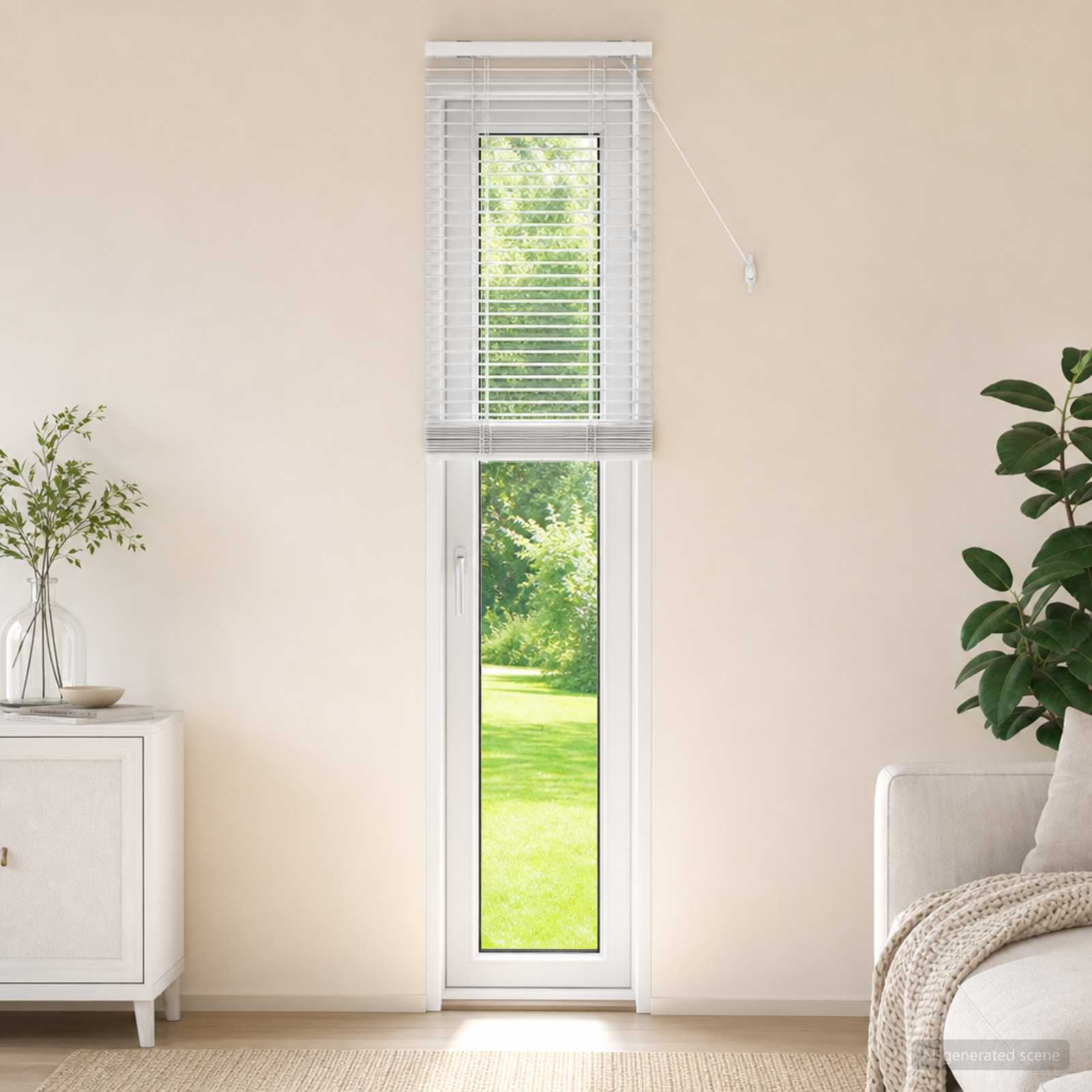 vidaXL Venetian Blind White 40 x 250 cm 35 mm Solid Paulownia Wood 1