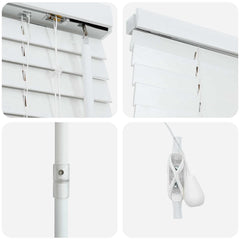 vidaXL Venetian Blind White 75 x 250 cm 35 mm Solid Paulownia Wood 5