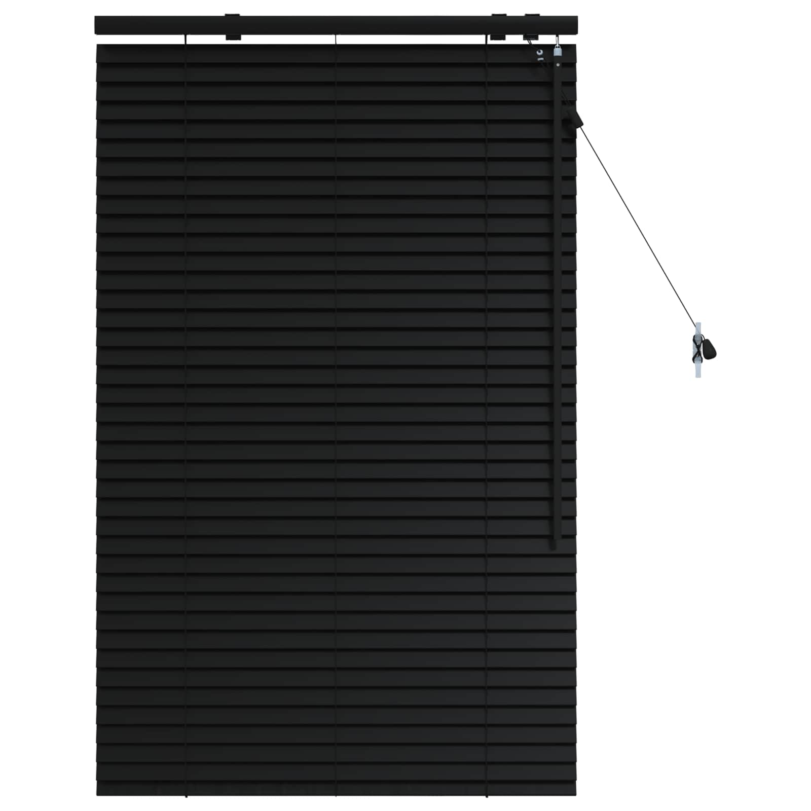 vidaXL Venetian Blind Black 70 x 130 cm 35 mm Solid Paulownia Wood 2