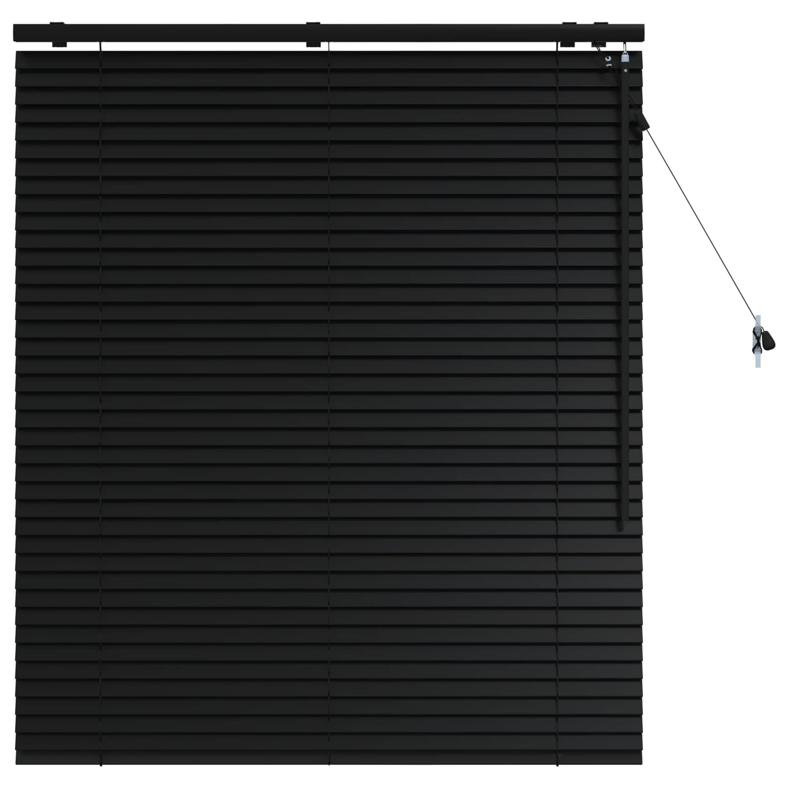 vidaXL Venetian Blind Black 120 x 130 cm 35 mm Solid Paulownia Wood 2