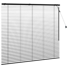 vidaXL Venetian Blind Black 125 x 130 cm 35 mm Solid Paulownia Wood 3