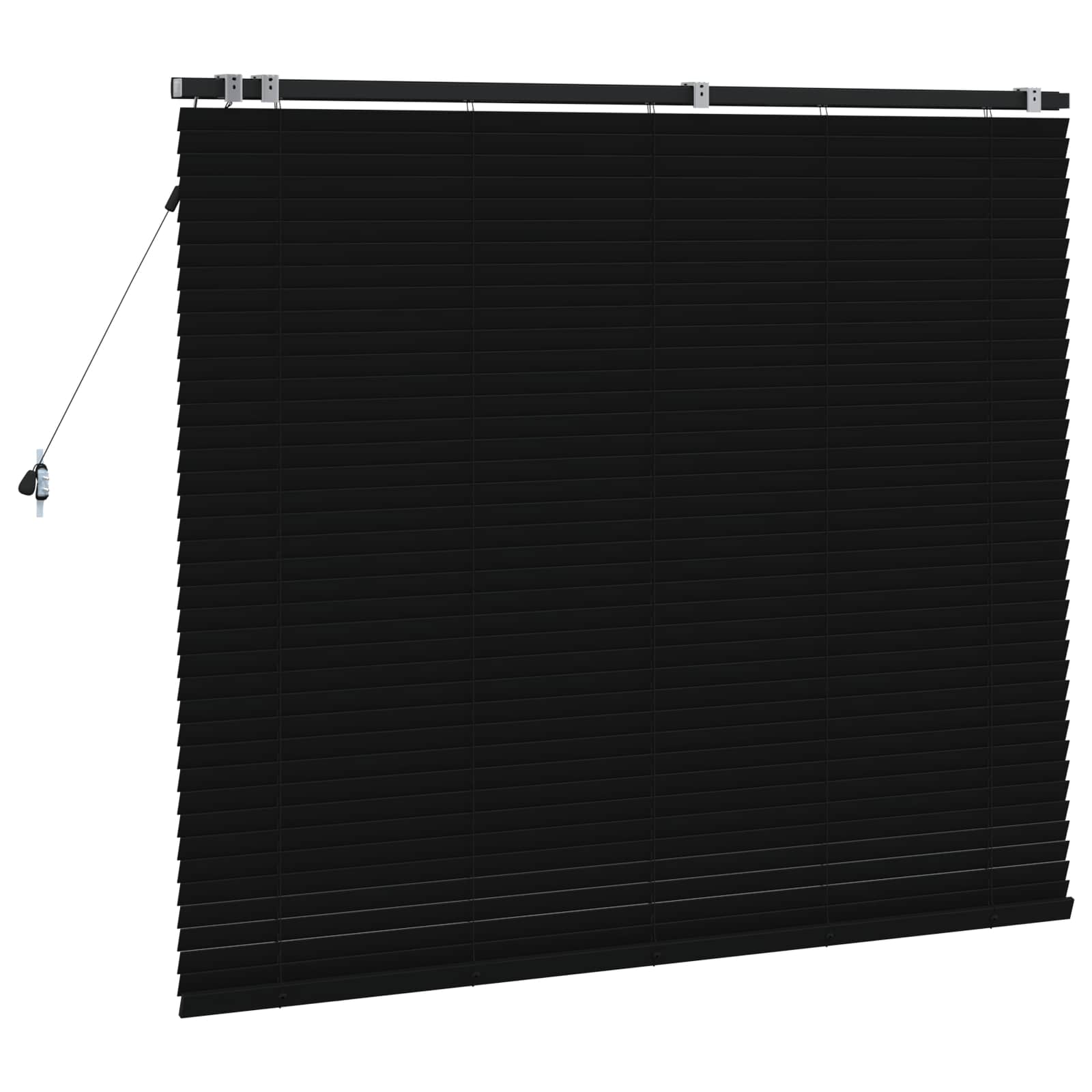 vidaXL Venetian Blind Black 125 x 130 cm 35 mm Solid Paulownia Wood 4