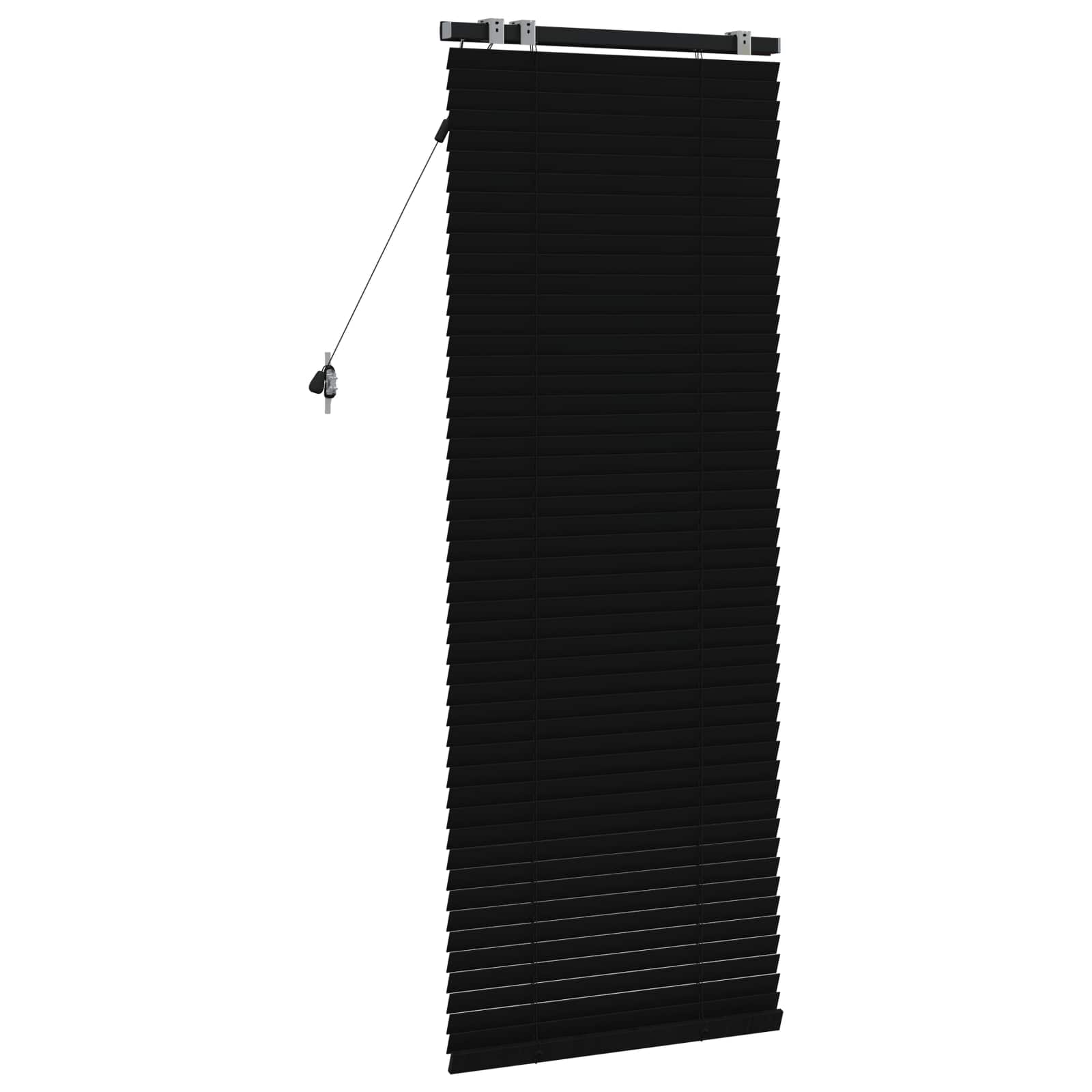 vidaXL Venetian Blind Black 60 x 160 cm 35 mm Solid Paulownia Wood 4