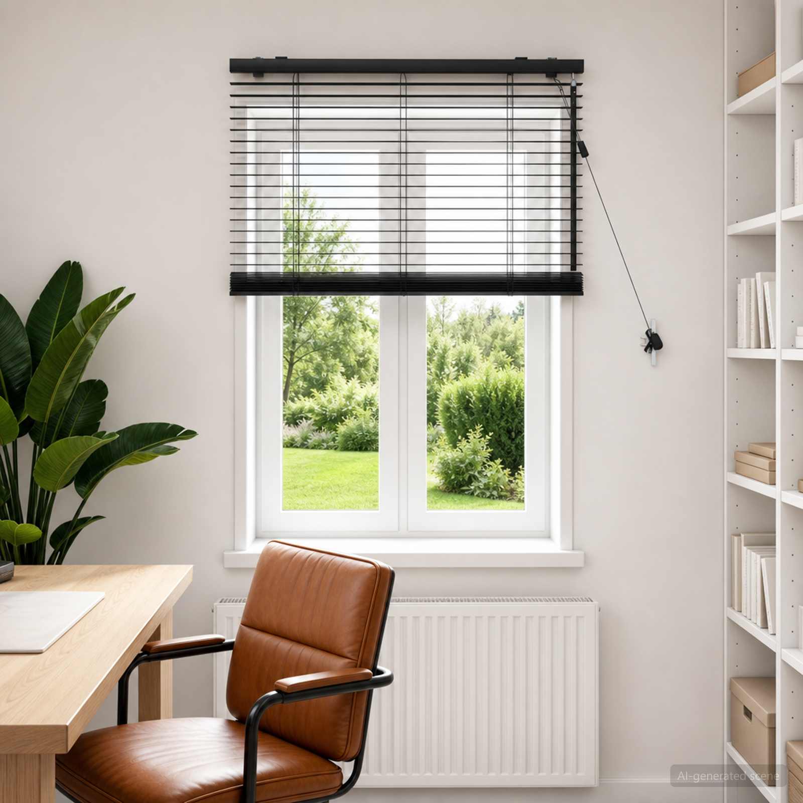 vidaXL Venetian Blind Black 70 x 160 cm 35 mm Solid Paulownia Wood 1