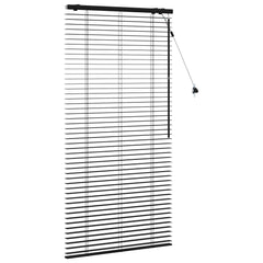vidaXL Venetian Blind Black 70 x 160 cm 35 mm Solid Paulownia Wood 3