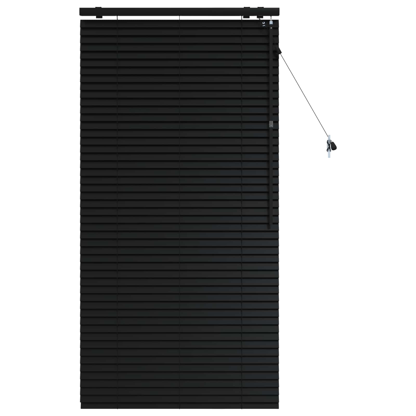 vidaXL Venetian Blind Black 70 x 160 cm 35 mm Solid Paulownia Wood 2