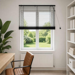 Venetian Blind 35 mm Solid Paulownia Wood Black