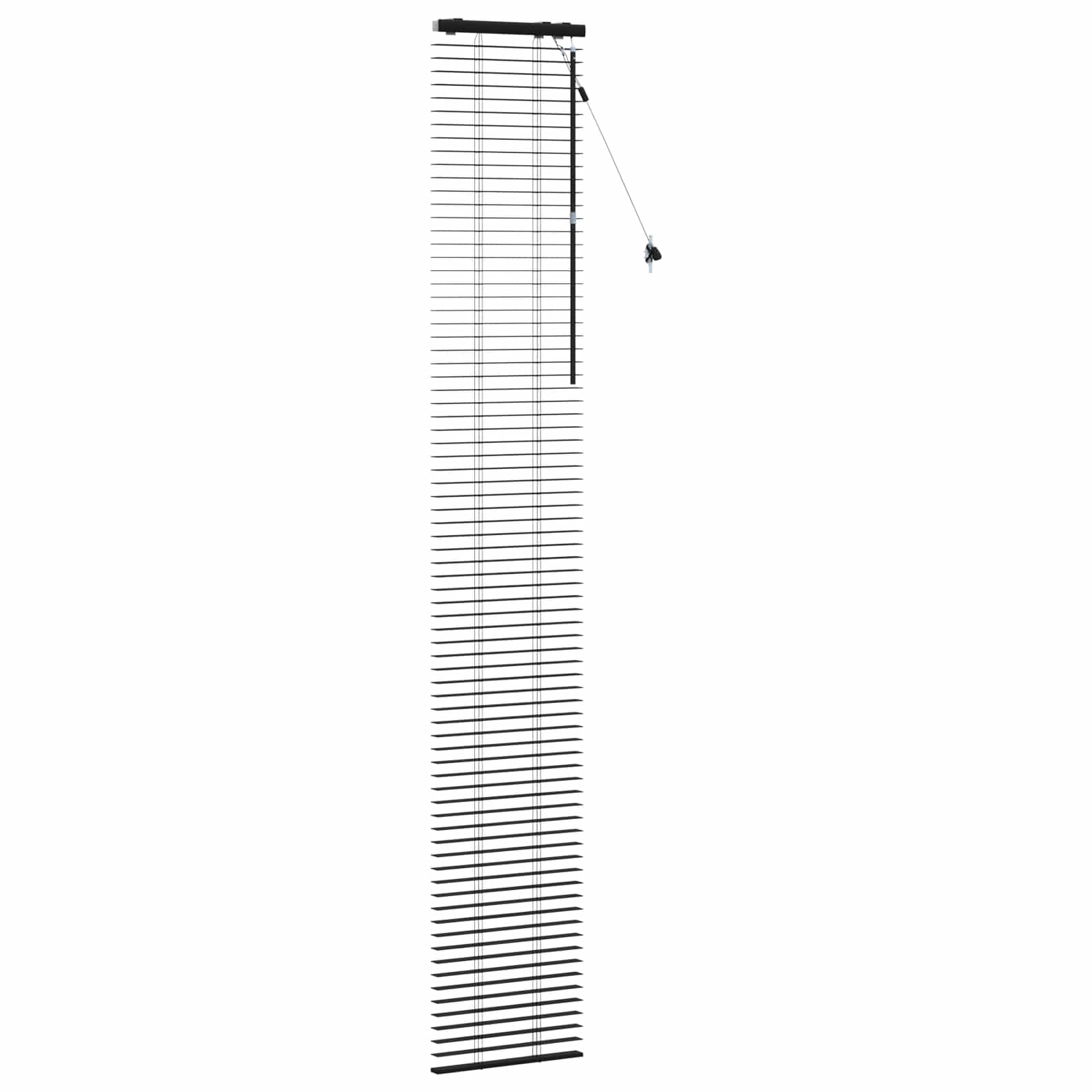 vidaXL Venetian Blind Black 40 x 250 cm 35 mm Solid Paulownia Wood 3