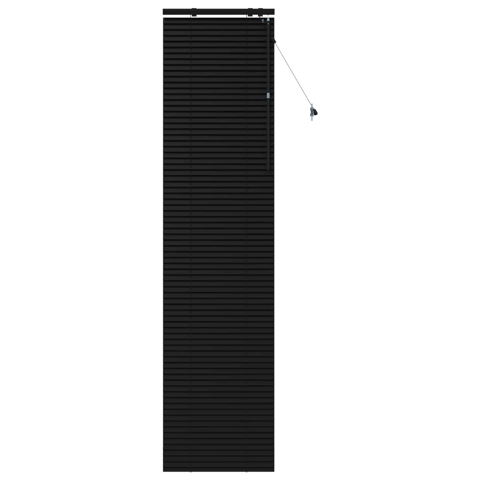 vidaXL Venetian Blind Black 65 x 250 cm 35 mm Solid Paulownia Wood 2