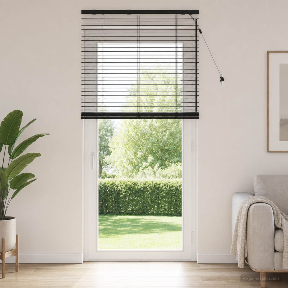 Venetian Blind 35 mm Solid Paulownia Wood Black