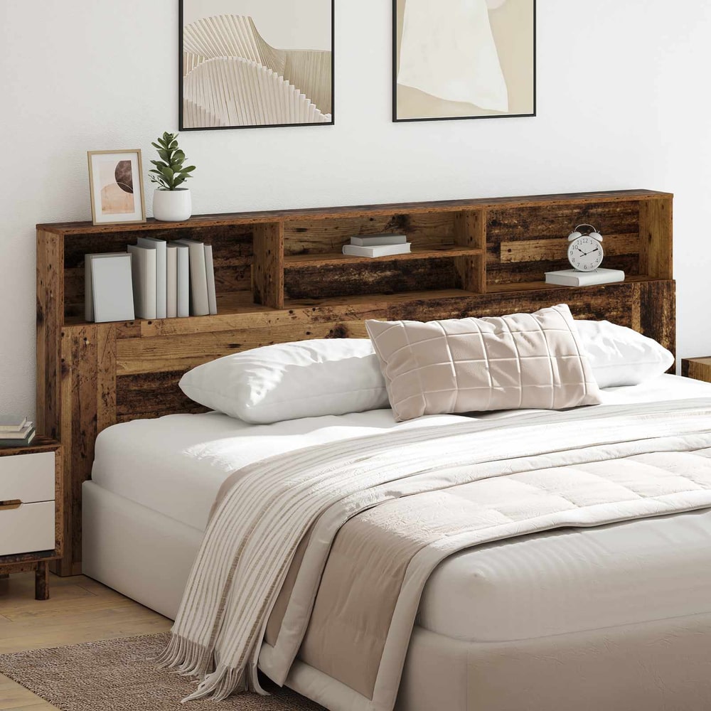 Headboard Cabinet 220x19x101.5 cm Old wood