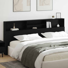 vidaXL Headboard Cabinet Black Oak Engineered Wood 4