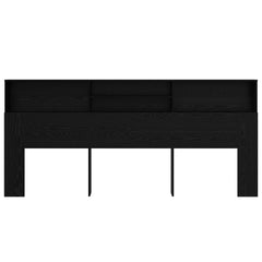 vidaXL Headboard Cabinet Black Oak Engineered Wood 5