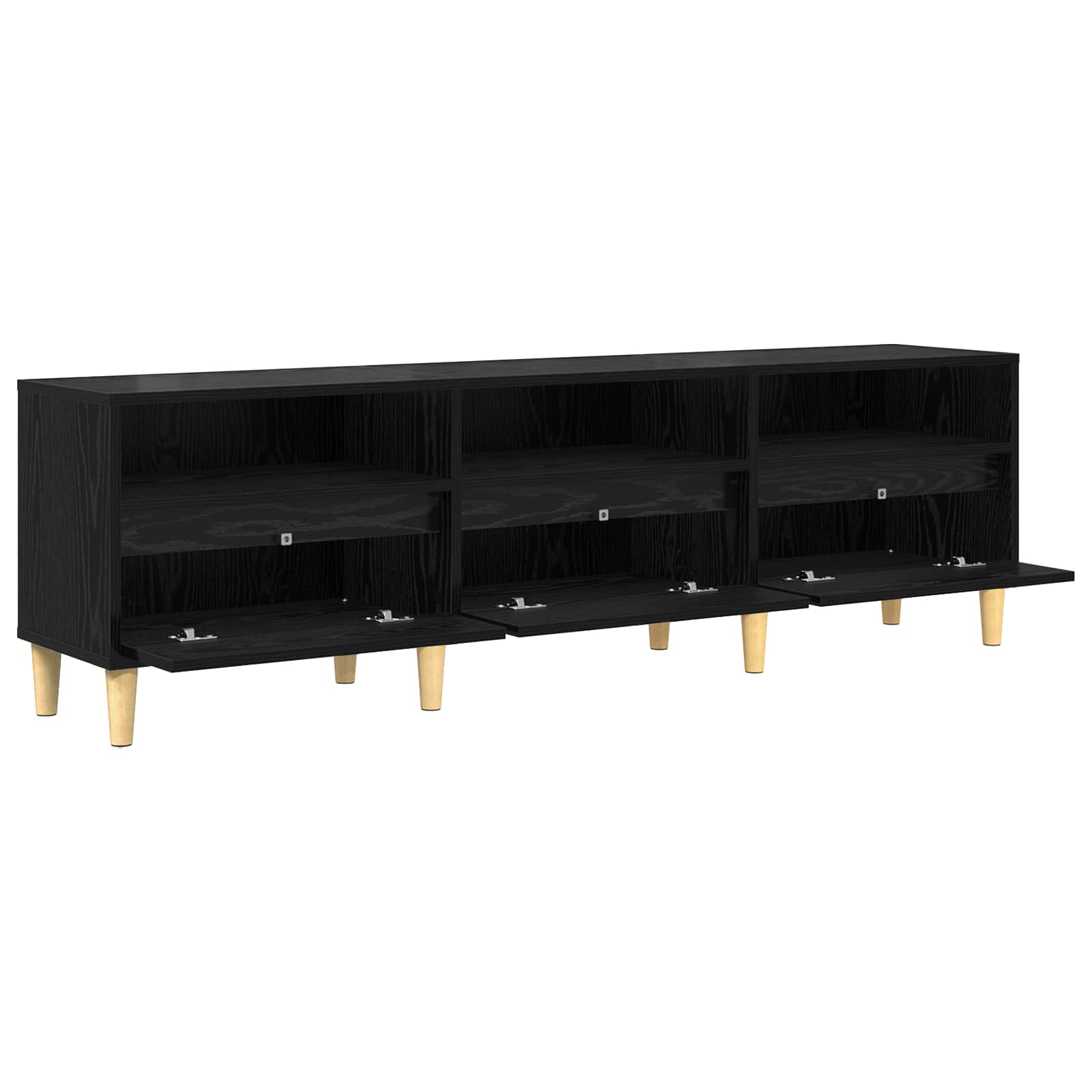 vidaXL TV Cabinet 150 x 30 x 45 cm Black Oak Engineered Wood 5