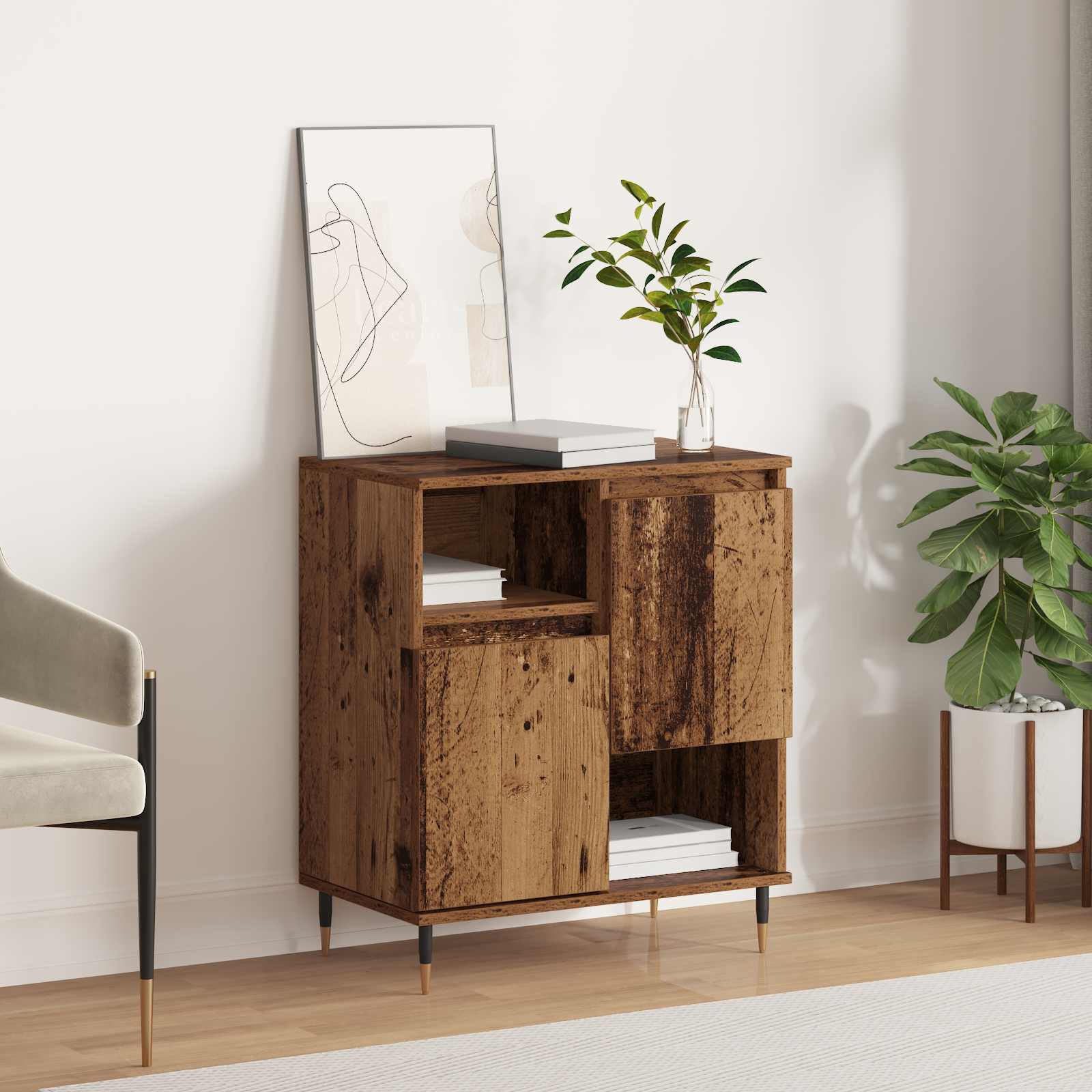 vidaXL Sideboard Old Wood 60 x 35 x 70 cm 1