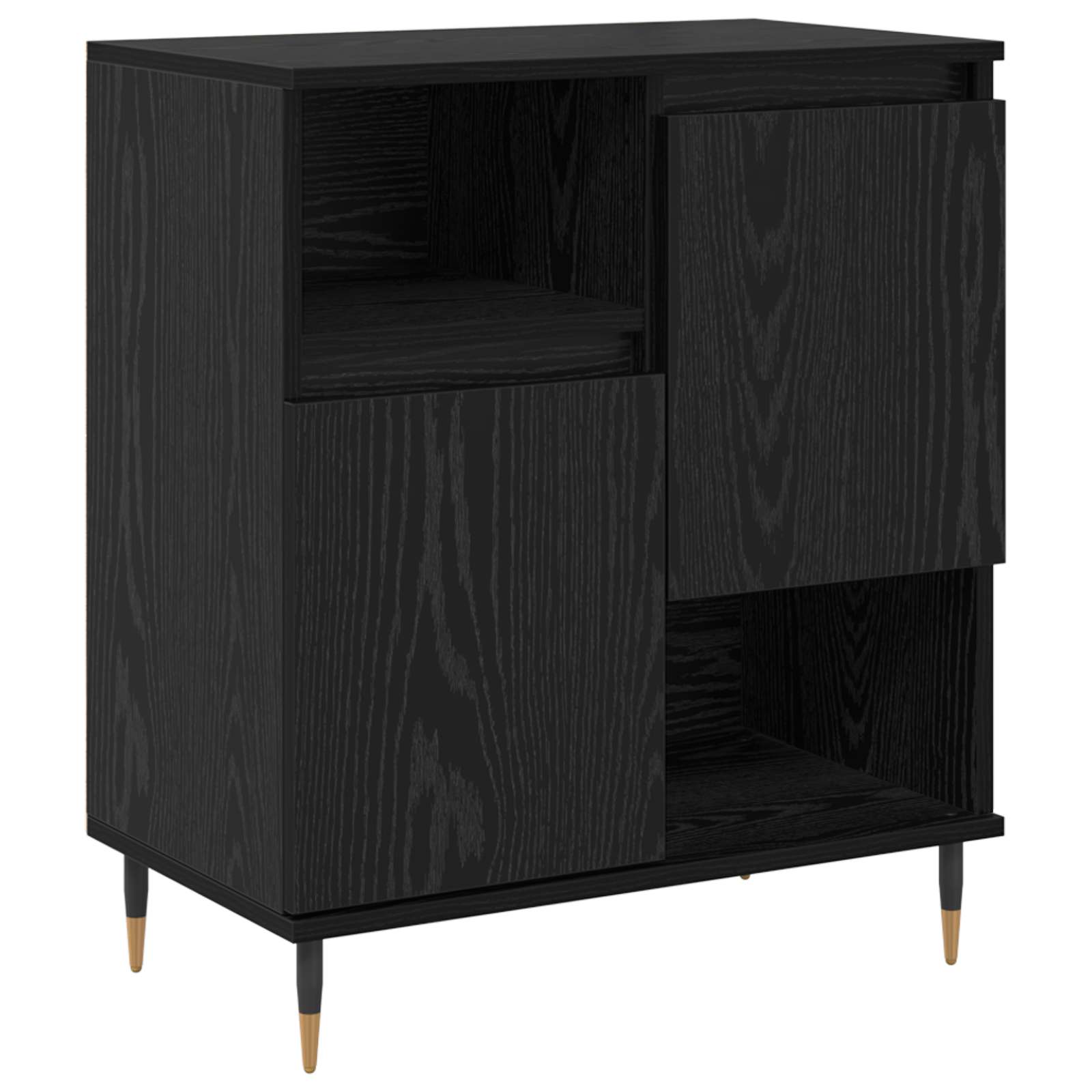 vidaXL Sideboard Black Oak 60 x 35 x 70 cm 2