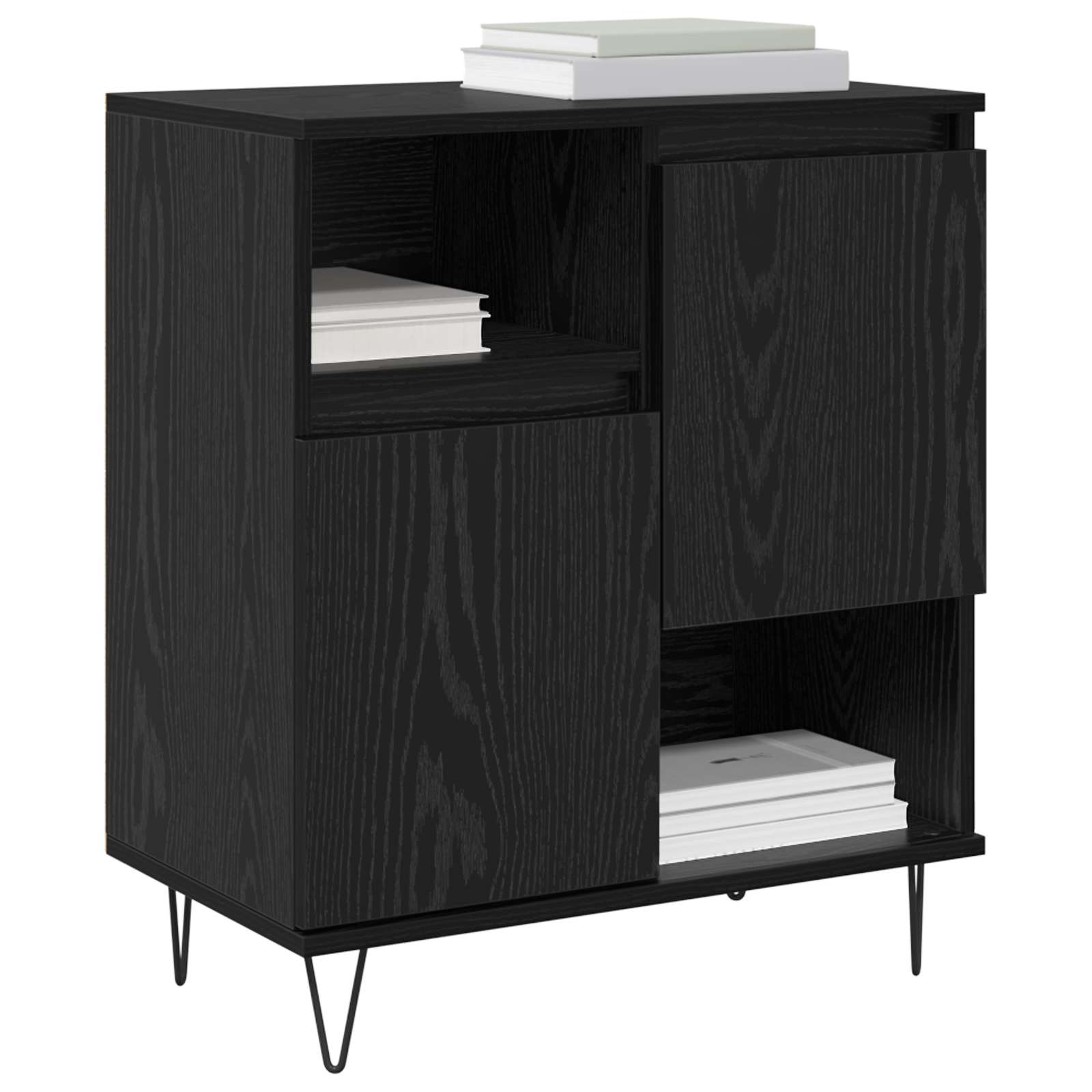 vidaXL Sideboard Black Oak 60 x 35 x 70 cm 3