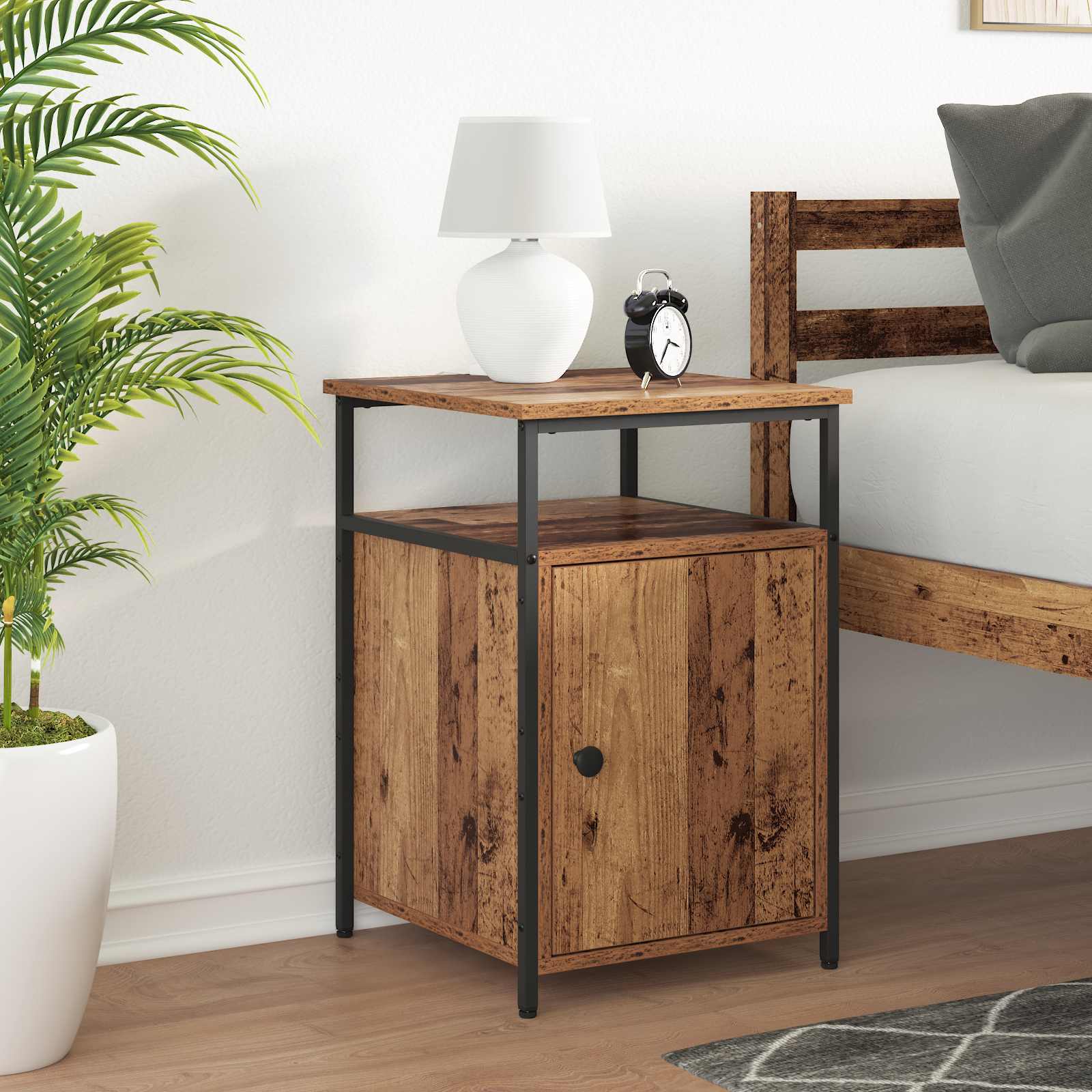 vidaXL Bedside Cabinet Old wood Engineered Wood 1