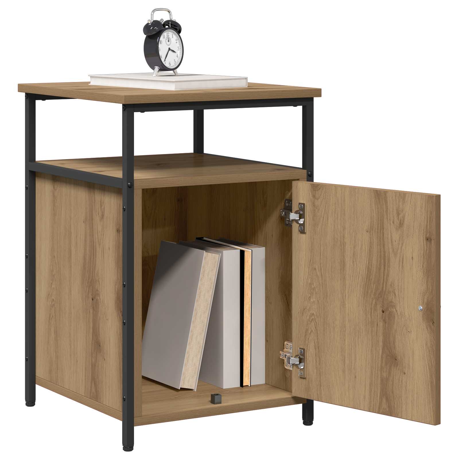 vidaXL Bedside Cabinet Artisan oak Engineered Wood 3