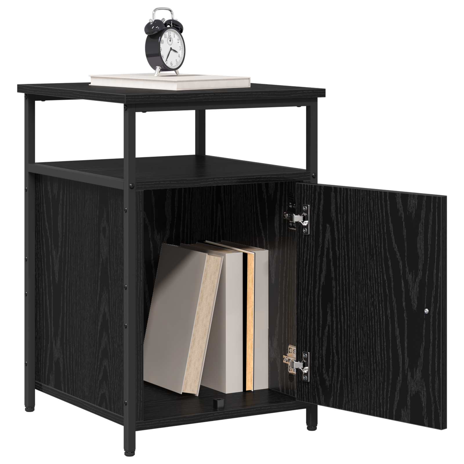 vidaXL Bedside Cabinet Black oak Engineered Wood 3