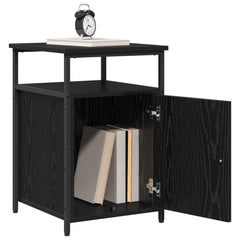 vidaXL Bedside Cabinet Black oak Engineered Wood 3