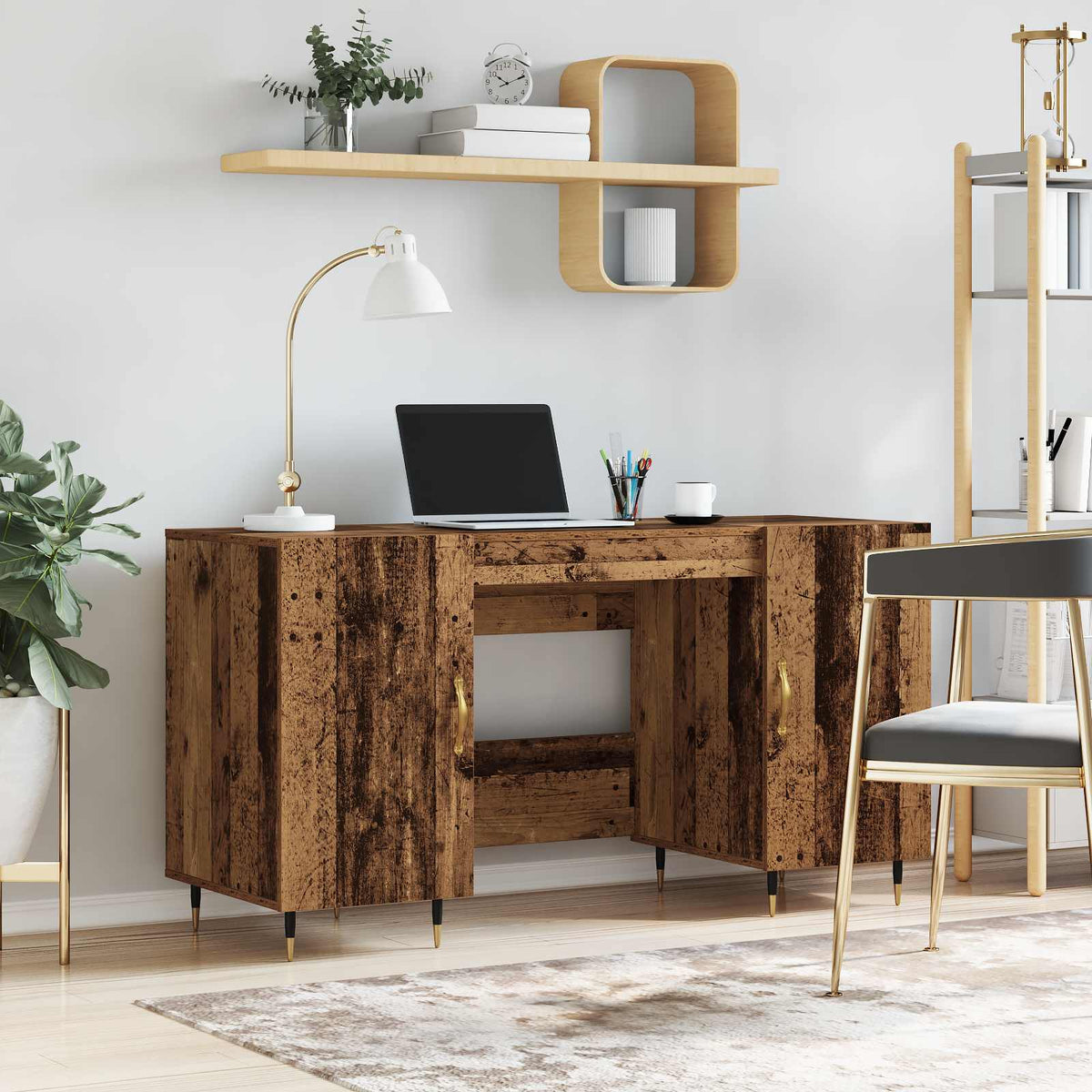 Desk 140x50x75 cm Engineered Wood Old wood