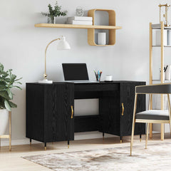 Desk 140x50x75 cm Engineered Wood Black oak