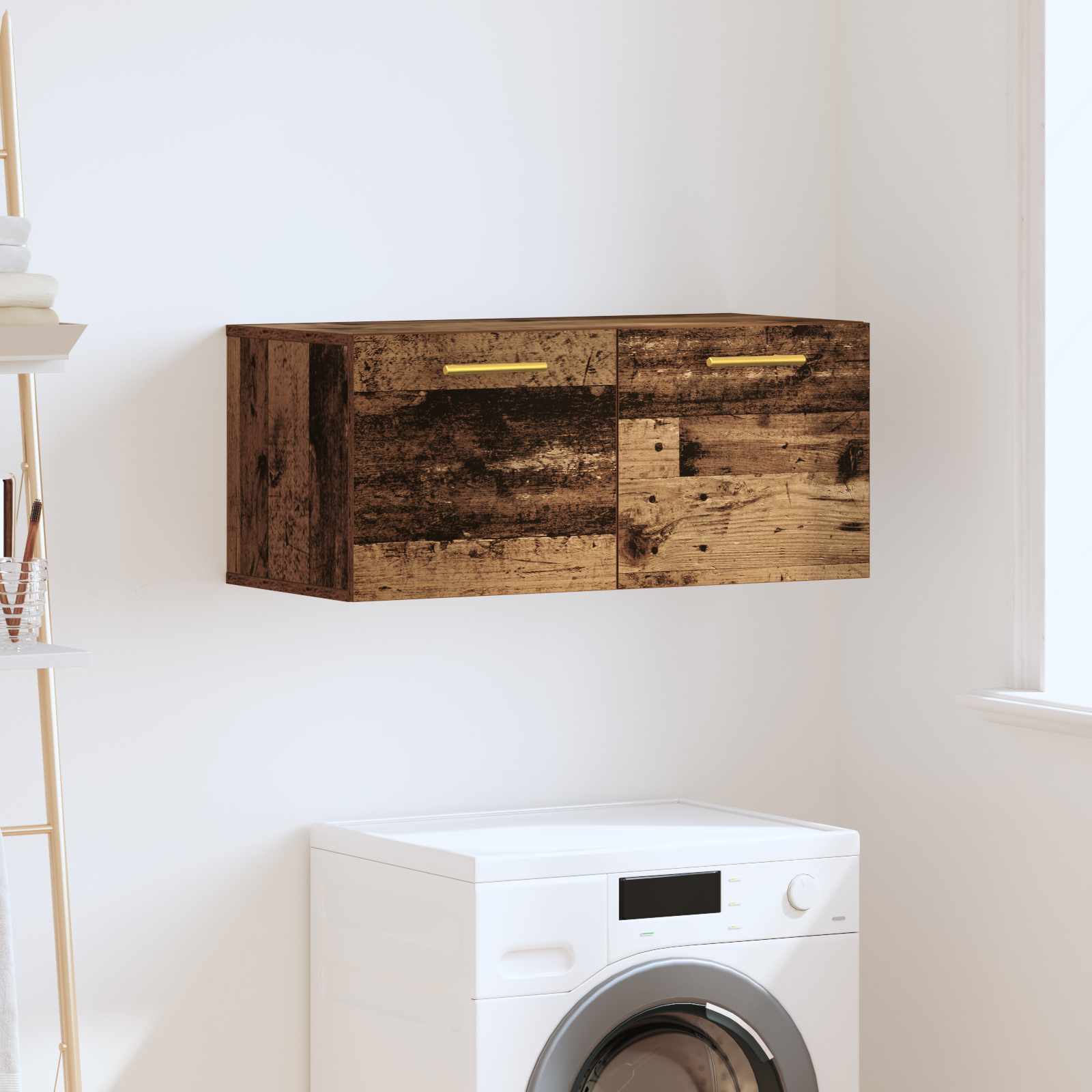vidaXL Wall Cabinet 80 x 36.5 x 35 cm Engineered Wood Old wood 1