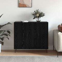 vidaXL Sideboard Black Oak 90 x 32.5 x 80 cm Engineered Wood 4